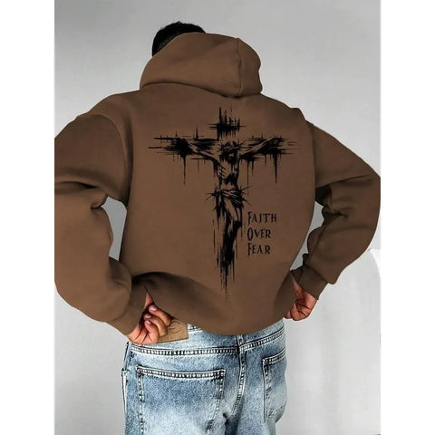 Cross-Shaped Hooded Sweatshirt
