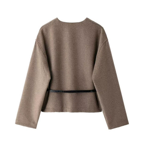 V-Neck With A Belt Soft Coat