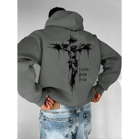 Cross-Shaped Hooded Sweatshirt