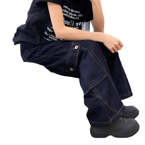 Loose Straight-Leg Wide-Leg Jeans