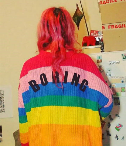 Rainbow Knitted Cardigan