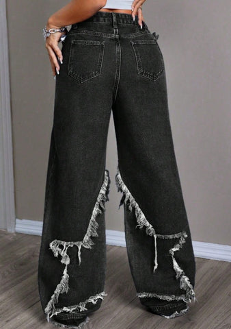 Retro Star Patchwork Jeans