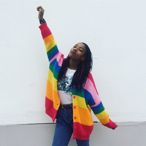 Rainbow Knitted Cardigan