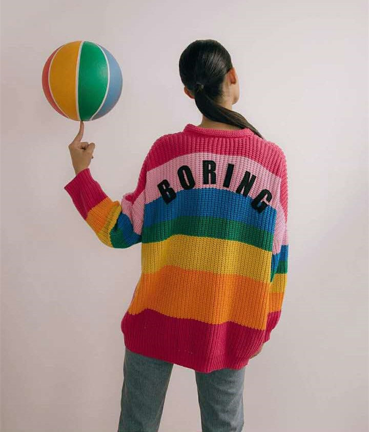 Rainbow Knitted Cardigan