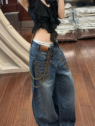 Loose Multi-Pocket Jeans