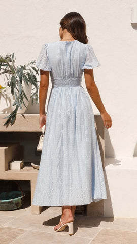 Frill Trim Button Up Midi Dress