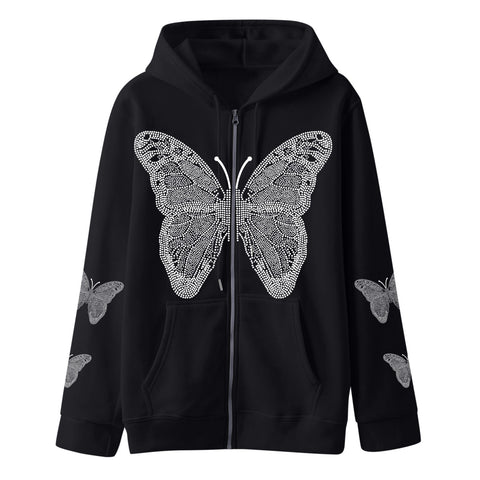 Butterfly Printed T-Shirt Hoodie