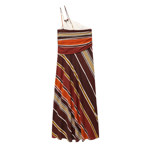 Cross Back Striped Split Mini Dress