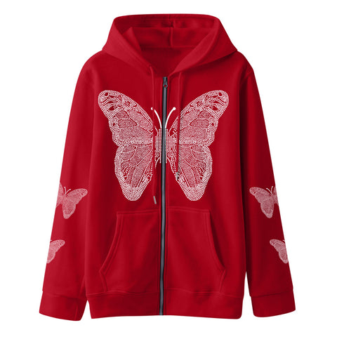 Butterfly Printed T-Shirt Hoodie