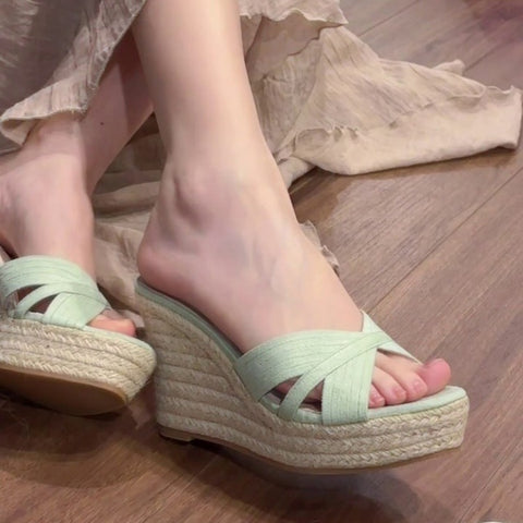 Espadrilles mit Plateausohle