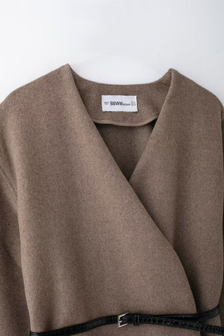 V-Neck With A Belt Soft Coat
