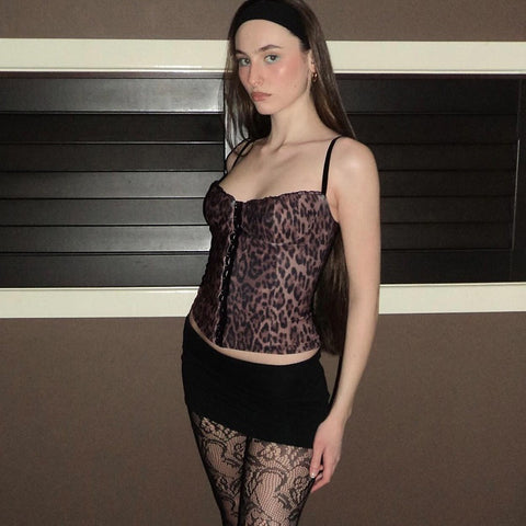 Leopard Print Corset Top