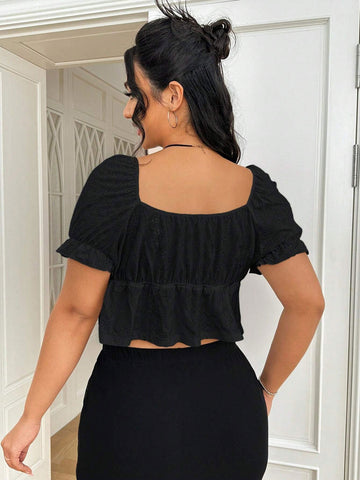 V-Neck Drawstring Short-Sleeved Shirt