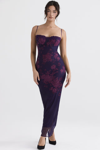 Vintage Tiered Mesh Maxi Dress