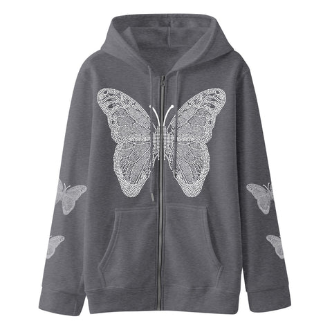 Butterfly Printed T-Shirt Hoodie
