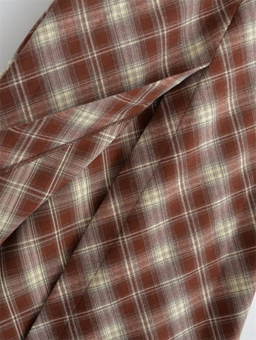 Y2K E-Girls Streetwear Vintage 90s Plaid High Waist Brown Midi Skirts Indie Aesthetics Printing A-Line Long Skirt