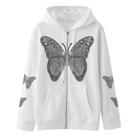 Butterfly Printed T-Shirt Hoodie