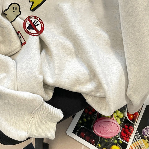 Printed Round-Neck Hoodie