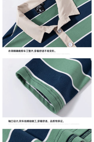 Lässiges, gestreiftes Sweatshirt mit langen Ärmeln und Umlegekragen 