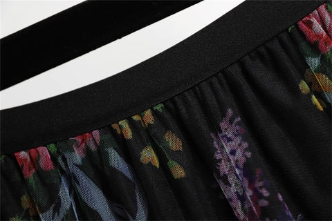 Falda de tul con volantes escalonados