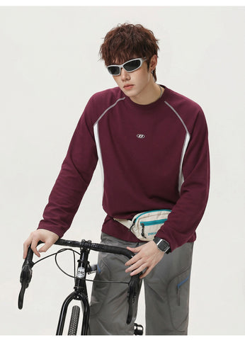 Sweatshirt mit Rundhalsausschnitt und Patchwork-Streifen