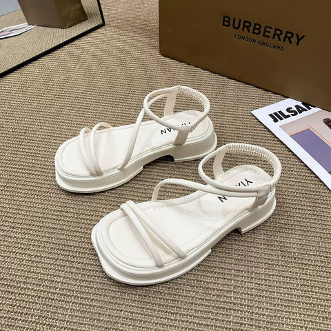 Slingback-Plateau-Sandalen