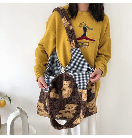 Kawaii Bear Cozy Shopping Tote Bag