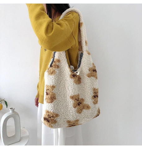 Kawaii Bear Cozy Shopping Tote Bag