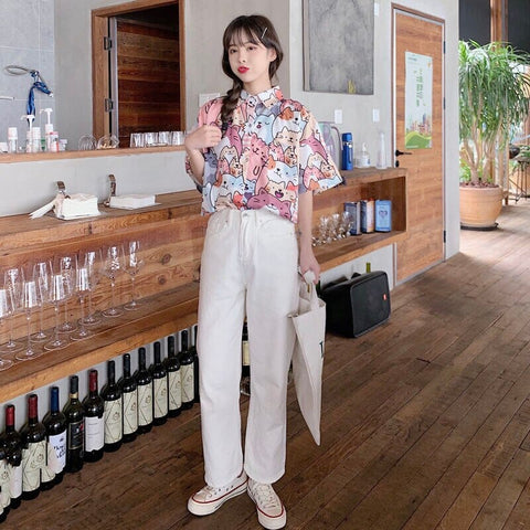 Camiseta de gatos kawaii 