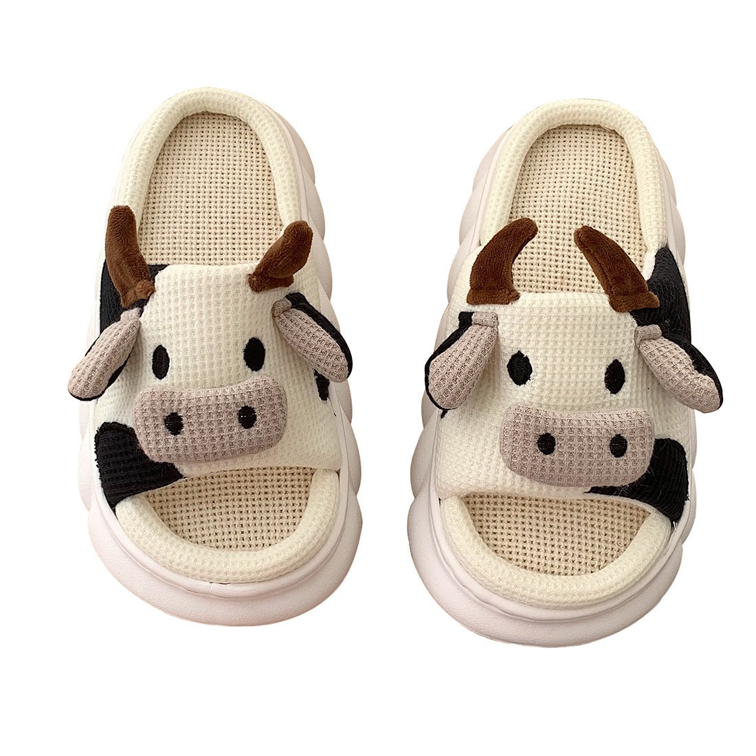 Kawaii Cow Linen Summer Sandals