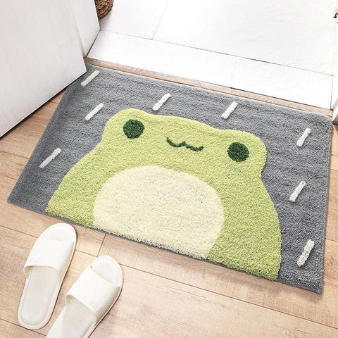 Alfombras y tapetes de baño con lindas ranas kawaii
