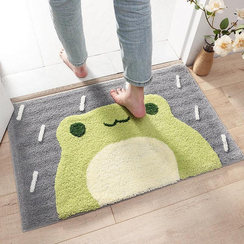Alfombras y tapetes de baño con lindas ranas kawaii