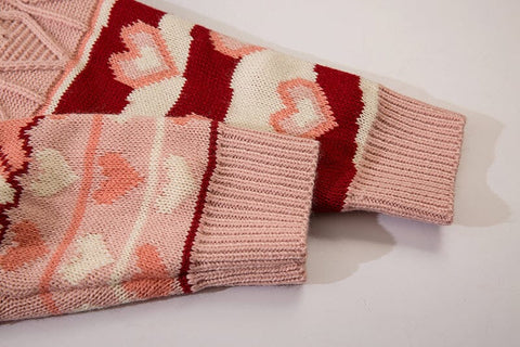 Suéter kawaii con corazón esponjoso