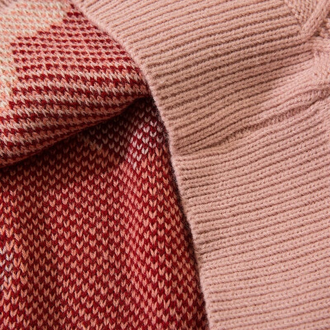 Suéter kawaii con corazón esponjoso