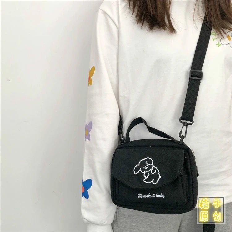 Bolso de hombro de lona fresca Kawaii