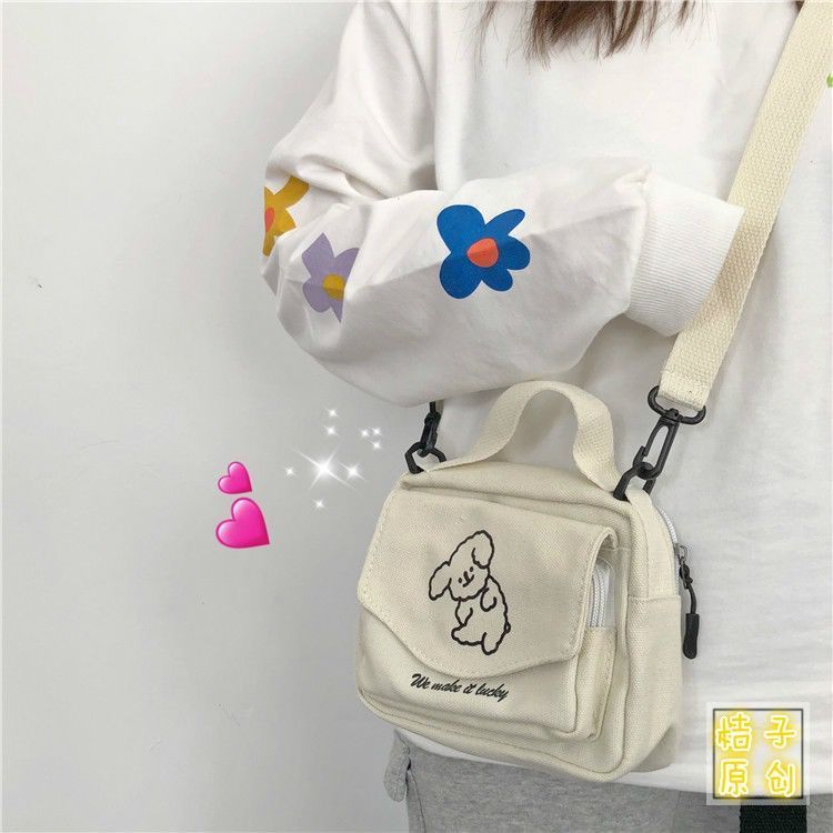 Bolso de hombro de lona fresca Kawaii