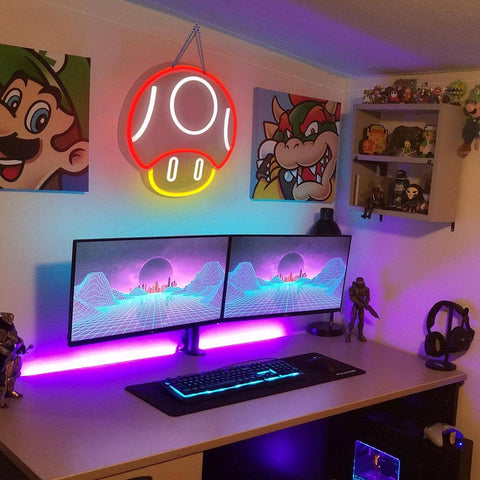 Led Neon Mushroom Mario World