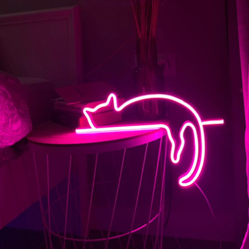 Led Neon Pink Lazy Cat Setup