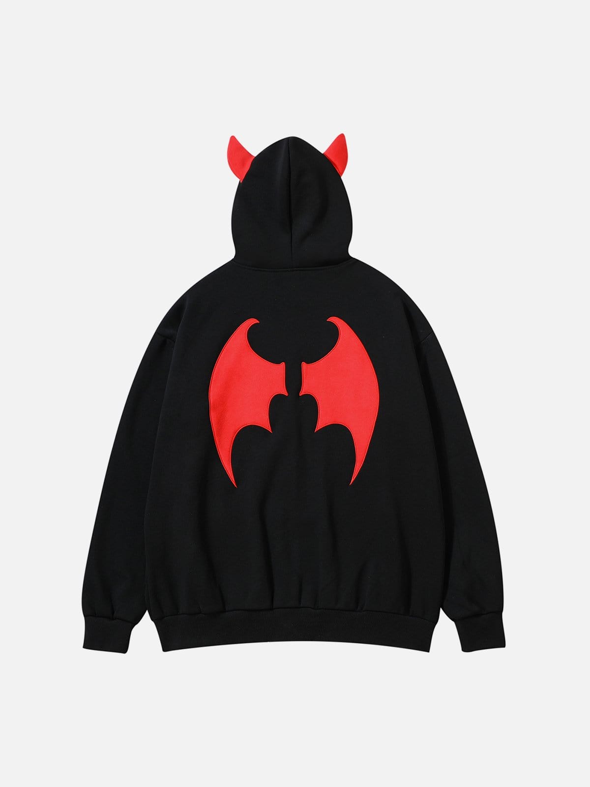 Dicker Hoodie mit kleiner Teufelsstickerei