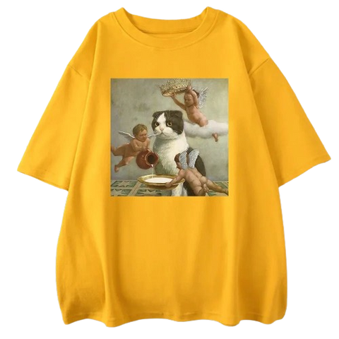 Little God Cat and Angels T-Shirt
