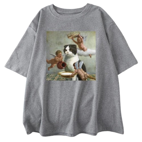 Little God Cat and Angels T-Shirt