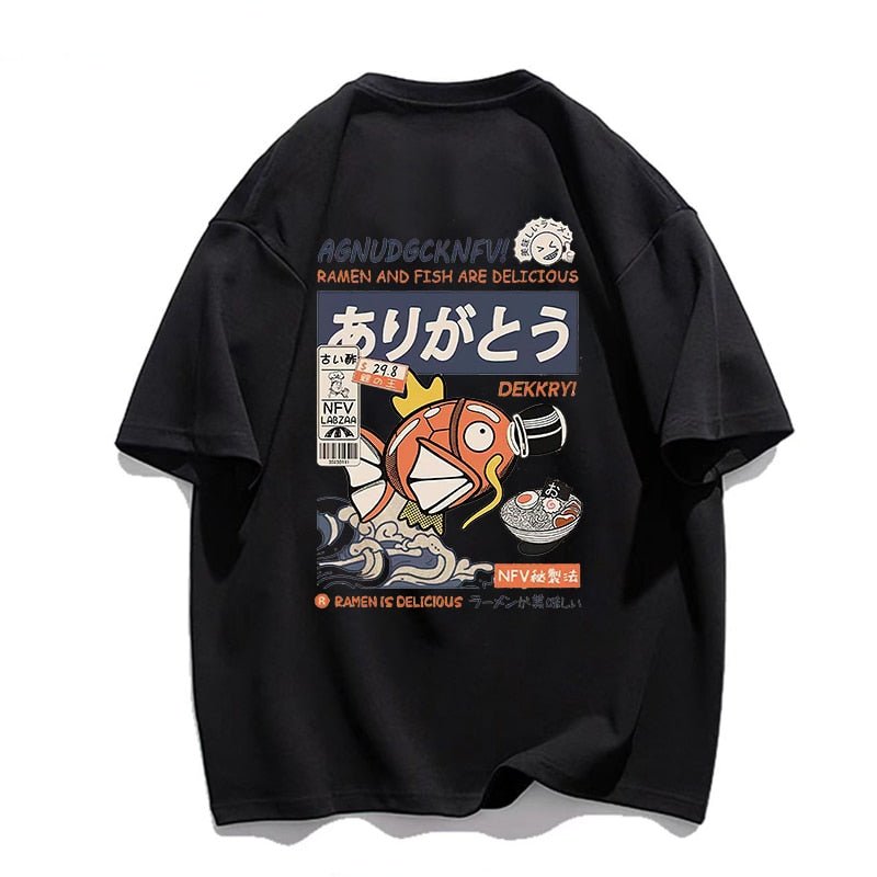 Camiseta de calle Magikarp Ramen y Pescado