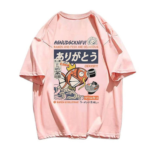 Camiseta de calle Magikarp Ramen y Pescado