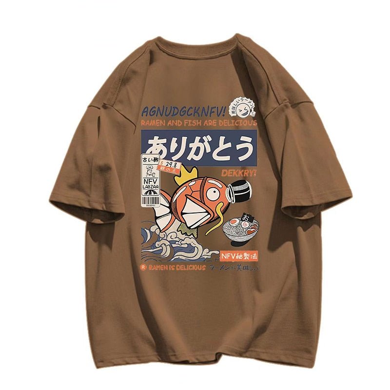 Camiseta de calle Magikarp Ramen y Pescado