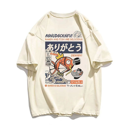 Camiseta de calle Magikarp Ramen y Pescado