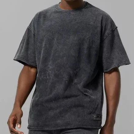 Acid-Washed Basic Oversize-T-Shirt