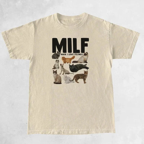 Camiseta informal de MILF Man I Love Felines