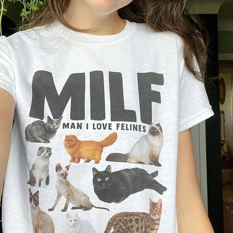 Camiseta informal de MILF Man I Love Felines