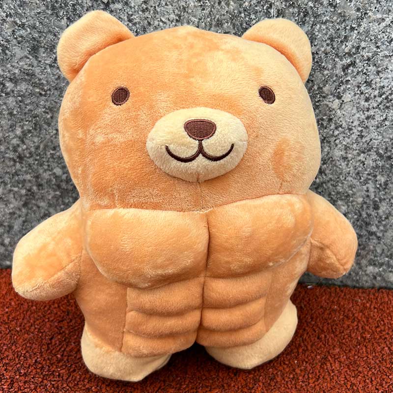 Oso de peluche de culturista con six-pack