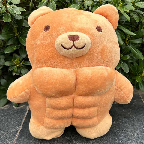 Oso de peluche de culturista con six-pack